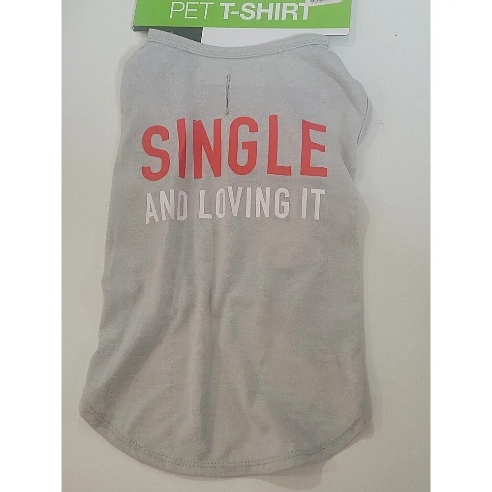 Valentines Unique Petz Single And Loving It Pet Shirt Medium Beagle‎ Pug Terrier